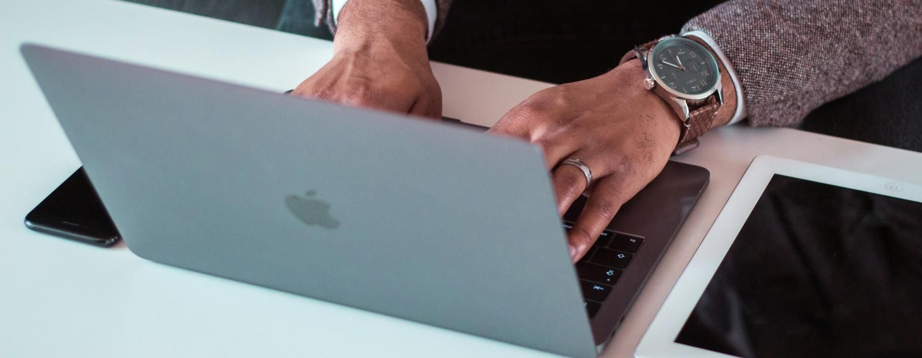 a man using a laptop